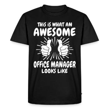 Gestionnaire de bureau - T-shirt Premium bio Homme - noir - Devant - Nico (187cm)
