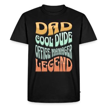 Dad Office Manager - Men's Premium Organic T-Shirt - black - Front - Nico (187cm)