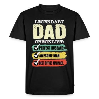 Dad Office Manager Father's Day - Men's Premium Organic T-Shirt - black - Front - Nico (187cm)