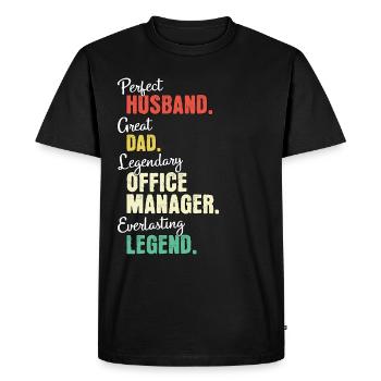 Papa chef de bureau - T-shirt Premium bio Homme - noir - Devant - Nico (187cm)