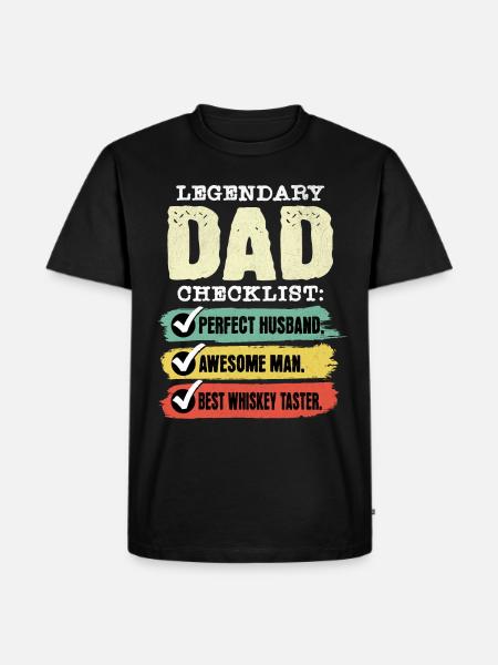 Dad Whiskey Drinker Father's Day - Men's Premium Organic T-Shirt - black