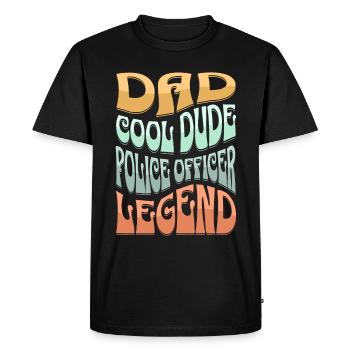 Papa Policier - T-shirt Premium bio Homme - noir - Devant - Nico (187cm)