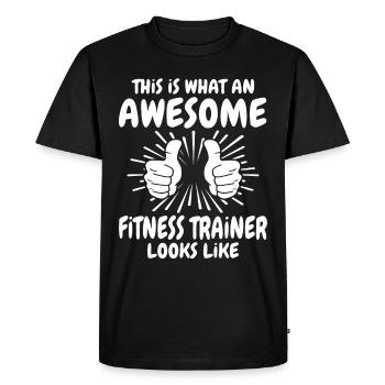 Formateur - T-shirt Premium bio Homme - noir - Devant - Nico (187cm)