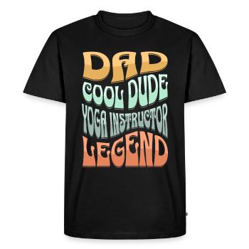 Professeur de yoga pour papa - T-shirt Premium bio Homme - noir - Devant - Nico (187cm)