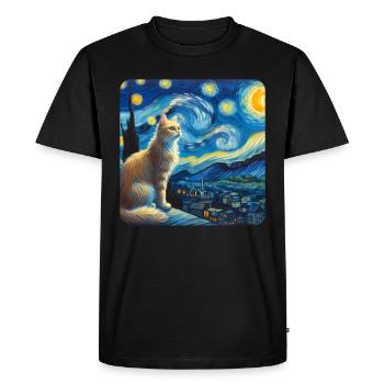 Cat Painting Art, Cat Owner - Men's Premium Organic T-Shirt - black - Front - Nico (187cm)