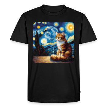 Cat Painting Art, Cat Owner - Men's Premium Organic T-Shirt - black - Front - Nico (187cm)