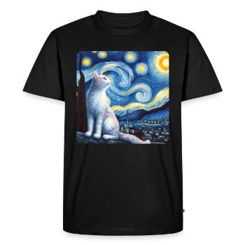 Cat Painting Art, Cat Owner - Men's Premium Organic T-Shirt - black - Front - Nico (187cm)