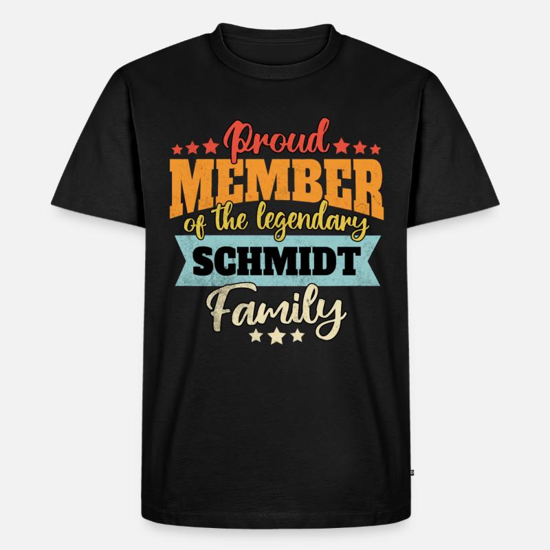 Name Schmidt - Männer Premium Bio T-Shirt - Schwarz