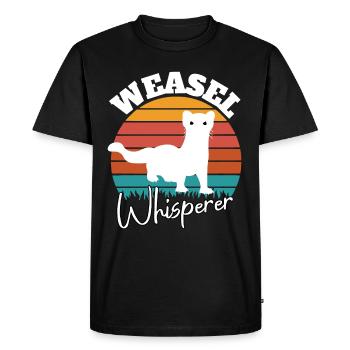 Weasel Whisperer - Men's Premium Organic T-Shirt - black - Front - Nico (187cm)