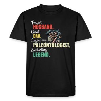 papa paléontologue - T-shirt Premium bio Homme - noir - Devant - Nico (187cm)