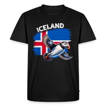 Dictons amusants de macareux - T-shirt Premium bio Homme - noir - Devant - Nico (187cm)