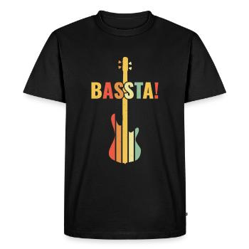 Bassta ! - Joueur de basse drôle - T-shirt Premium bio Homme - noir - Devant - Nico (187cm)
