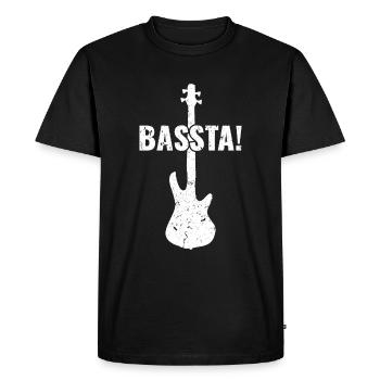 Bassta ! - Joueur de basse drôle - T-shirt Premium bio Homme - noir - Devant - Nico (187cm)
