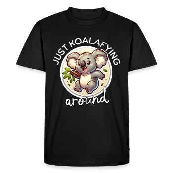 Dictons amusants sur les koalas - T-shirt Premium bio Homme - noir - Devant - Nico (187cm)