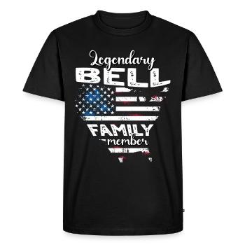 Family Bell US - Men's Premium Organic T-Shirt - black - Front - Nico (187cm)