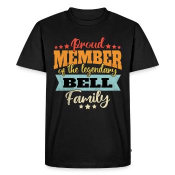 Name Bell - Men's Premium Organic T-Shirt - black - Front - Nico (187cm)