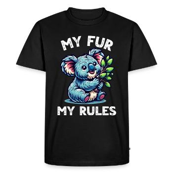 Dictons amusants sur les koalas - T-shirt Premium bio Homme - noir - Devant - Nico (187cm)