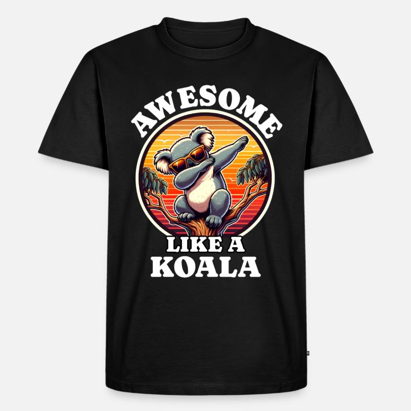 Koala - Männer Premium Bio T-Shirt - Schwarz