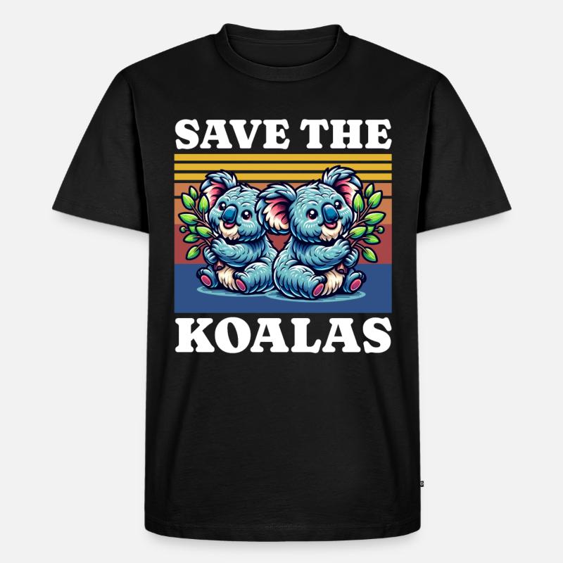 Save Koala - Männer Premium Bio T-Shirt - Schwarz