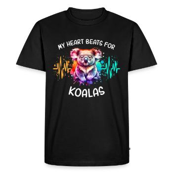 ECG Koala Heart Line - Men's Premium Organic T-Shirt - black - Front - Nico (187cm)