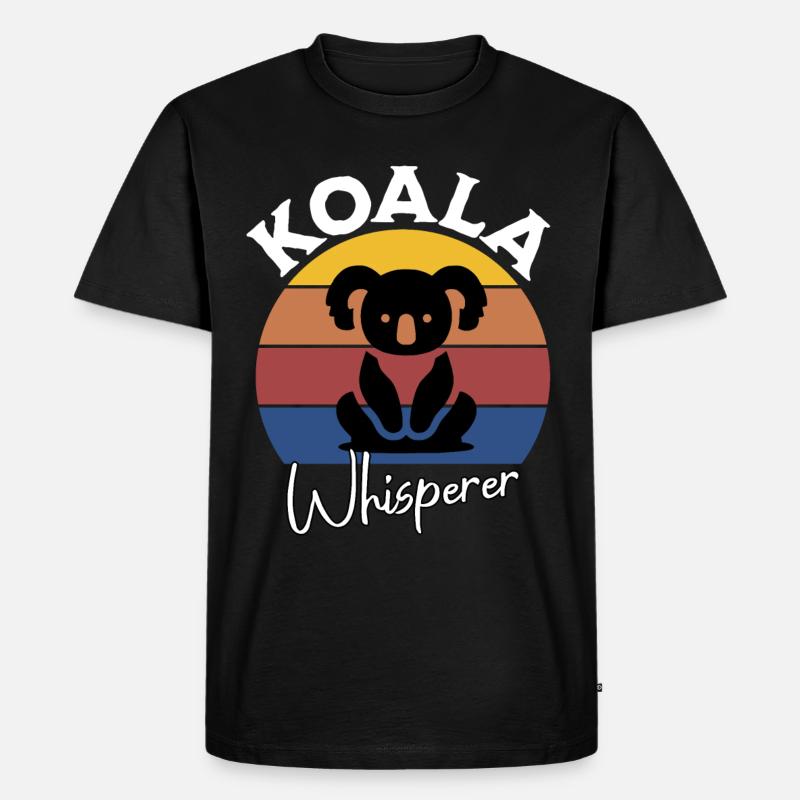 Koala Flüsterer - Männer Premium Bio T-Shirt - Schwarz