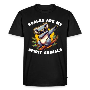 Dictons amusants sur les koalas - T-shirt Premium bio Homme - noir - Devant - Nico (187cm)