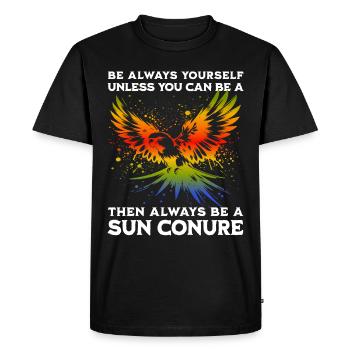 Sun Parakeet Saying - Men's Premium Organic T-Shirt - black - Front - Nico (187cm)