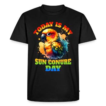 Sun parakeet sayings - Men's Premium Organic T-Shirt - black - Front - Nico (187cm)