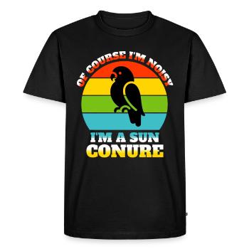 Funny Sun Parakeet Sayings - Men's Premium Organic T-Shirt - black - Front - Nico (187cm)