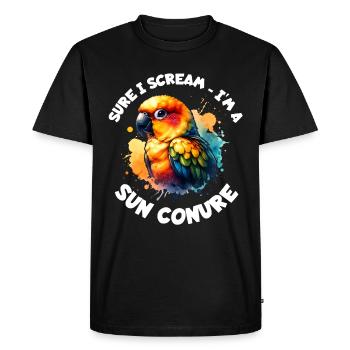 Sun Parakeet Saying - Men's Premium Organic T-Shirt - black - Front - Nico (187cm)