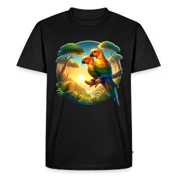 Sun parakeet sayings - Men's Premium Organic T-Shirt - black - Front - Nico (187cm)