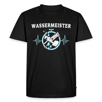 Water master - Men's Premium Organic T-Shirt - black - Front - Nico (187cm)