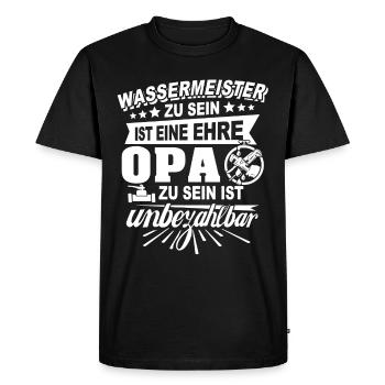 Grandpa Water Master - Men's Premium Organic T-Shirt - black - Front - Nico (187cm)
