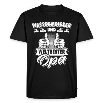 Water Master Grandpa - Men's Premium Organic T-Shirt - black - Front - Nico (187cm)