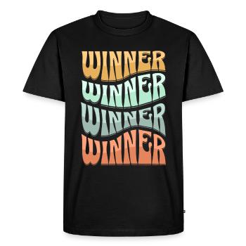Gagnant - T-shirt Premium bio Homme - noir - Devant - Nico (187cm)