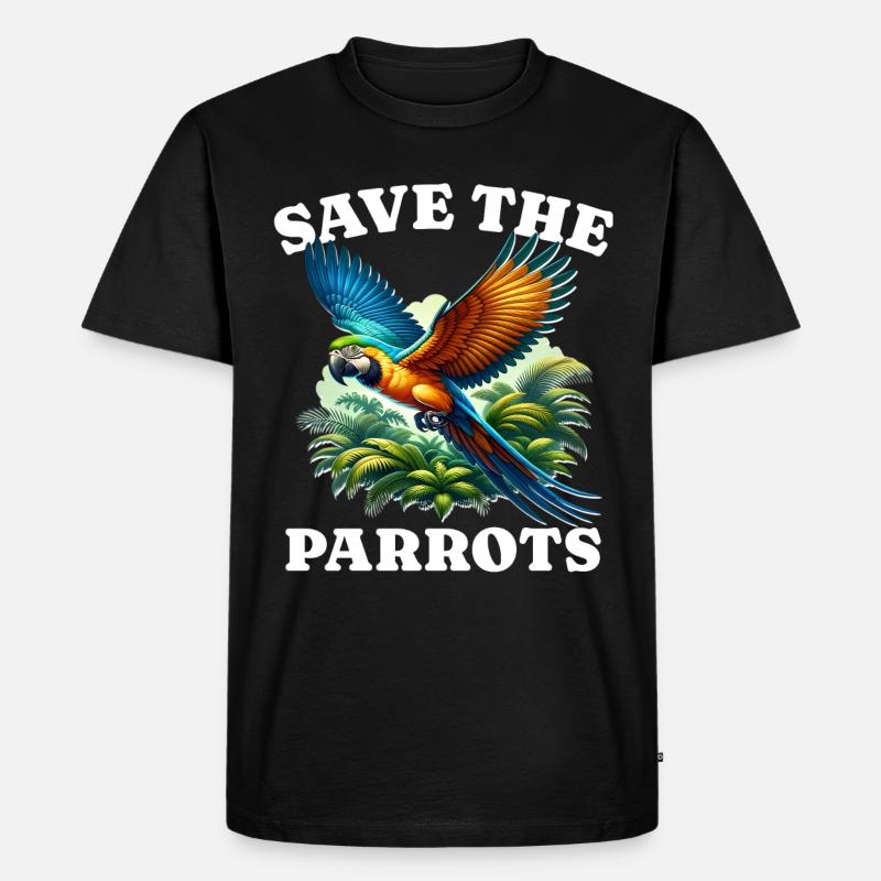 Save Macaw Parrot - Männer Premium Bio T-Shirt - Schwarz