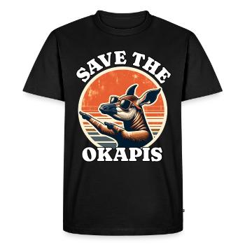 Sauver Okapi - T-shirt Premium bio Homme - noir - Devant - Nico (187cm)