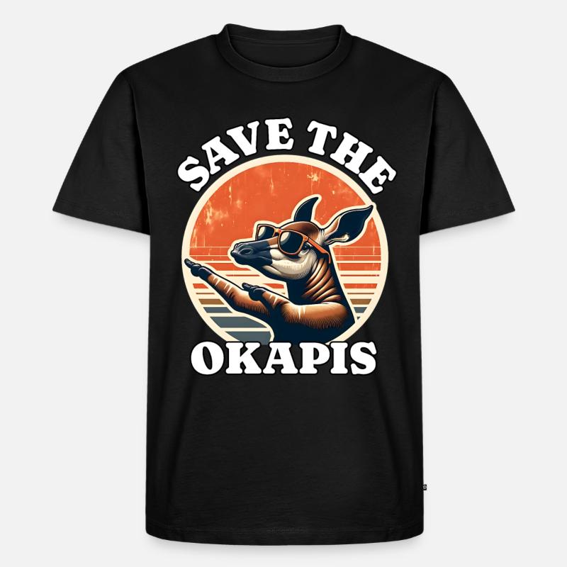 Save Okapi - Männer Premium Bio T-Shirt - Schwarz
