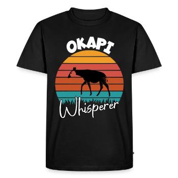 Okapi Whisperer - Men's Premium Organic T-Shirt - black - Front - Nico (187cm)