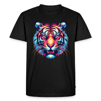 Visage De Tigre, Art Animalier Coloré, Tigre - T-shirt Premium bio Homme - noir - Devant - Nico (187cm)