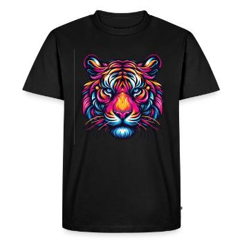 Visage De Tigre, Art Animalier Coloré, Tigre - T-shirt Premium bio Homme - noir - Devant - Nico (187cm)