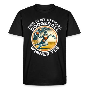 Joueur de ballon chasseur - T-shirt Premium bio Homme - noir - Devant - Nico (187cm)