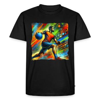 Drôle de dicton de ballon chasseur - T-shirt Premium bio Homme - noir - Devant - Nico (187cm)