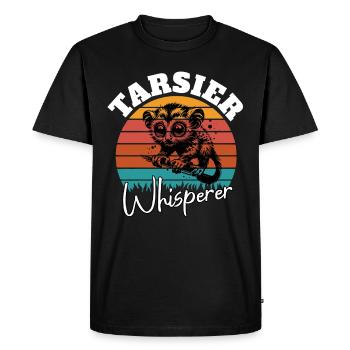 Gobelin lémurien chuchoteur - T-shirt Premium bio Homme - noir - Devant - Nico (187cm)