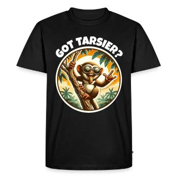Tarsier Sayings - Men's Premium Organic T-Shirt - black - Front - Nico (187cm)