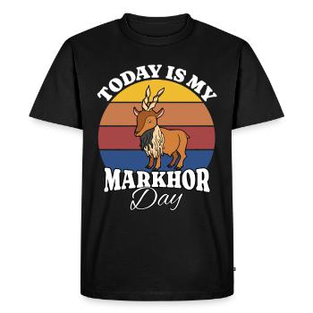 Vis chèvre Markhor - T-shirt Premium bio Homme - noir - Devant - Nico (187cm)