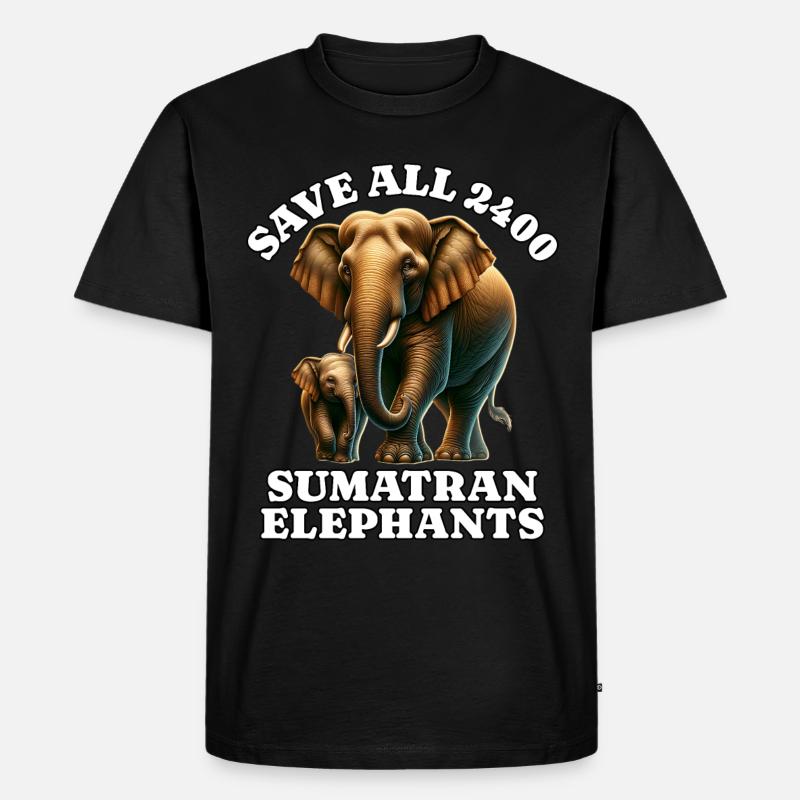 Save Sumatra Elefant - Männer Premium Bio T-Shirt - Schwarz