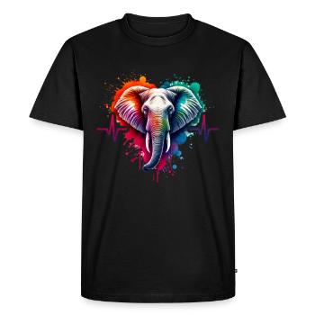 Cardio Sumatra Elephant ECG - Men's Premium Organic T-Shirt - black - Front - Nico (187cm)