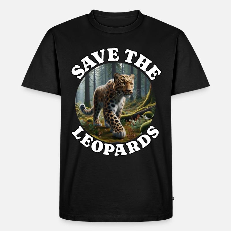 Amurleopard - Männer Premium Bio T-Shirt - Schwarz