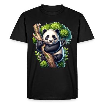 Panda - T-shirt Premium bio Homme - noir - Devant - Nico (187cm)